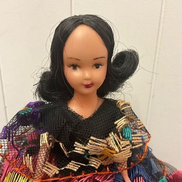 Vintage Handmade Mestizo Doll Chiapas Original Era Toy in Beautiful Dress - Picture 2 of 8